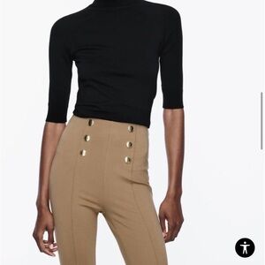 ZARA High Rise Brown Skinny Dress Pants - Size S - Workwear Essential